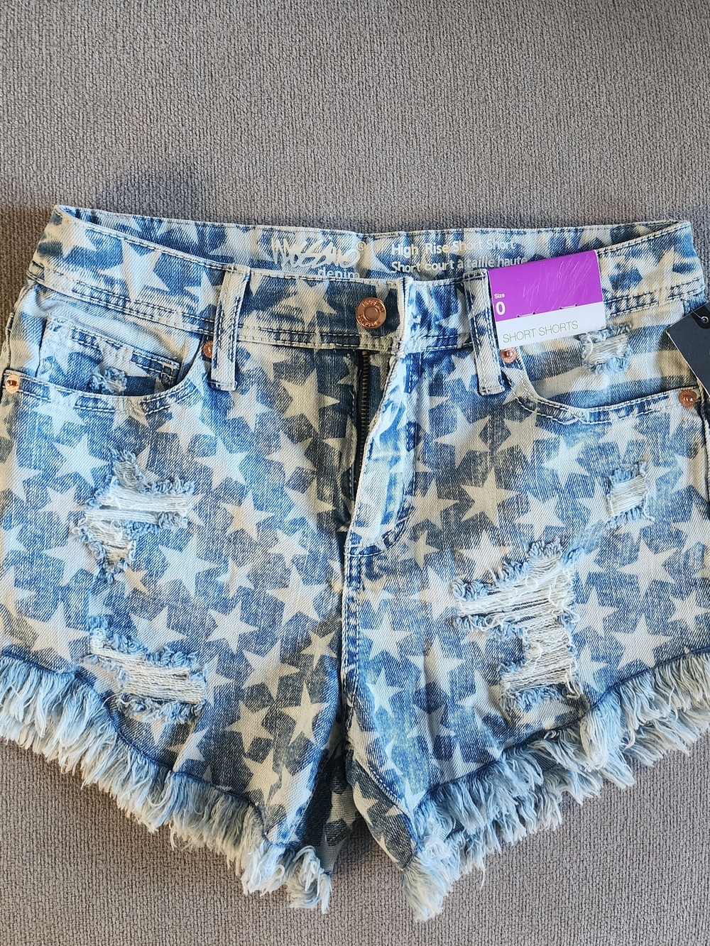 Mossimo Supply Co. Light Blue Star Print Denim Shorts